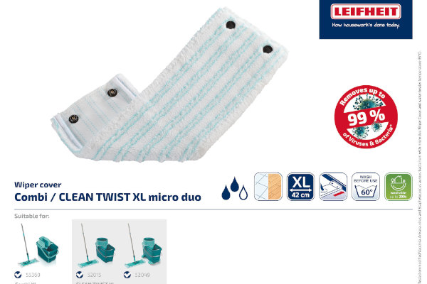 Nakładka do mopa Leifheit Clean Twist Micro Duo XL 52017